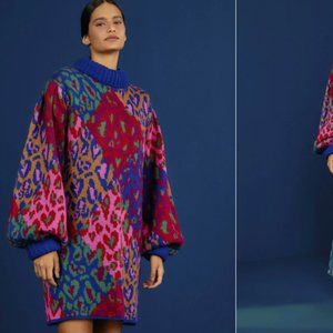 Farm Rio Mixed Leopard Pop Sweater Dress